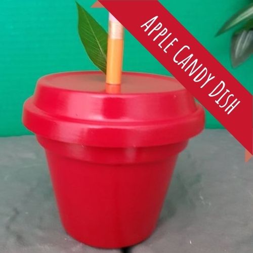 Terracotta Apple Candy Dish With Pencil