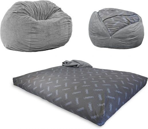 Chair Folds from Bean Bag to Bed