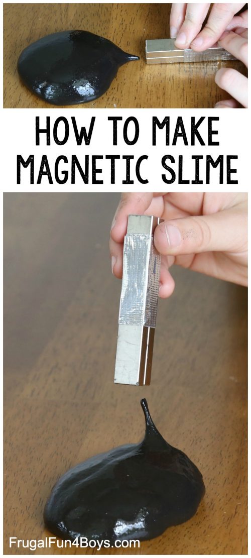 kid makes diy stem magnetic slime