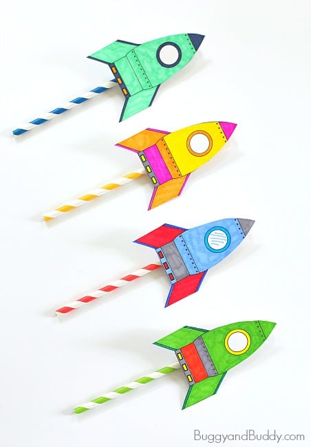 paper stem rockets on straws