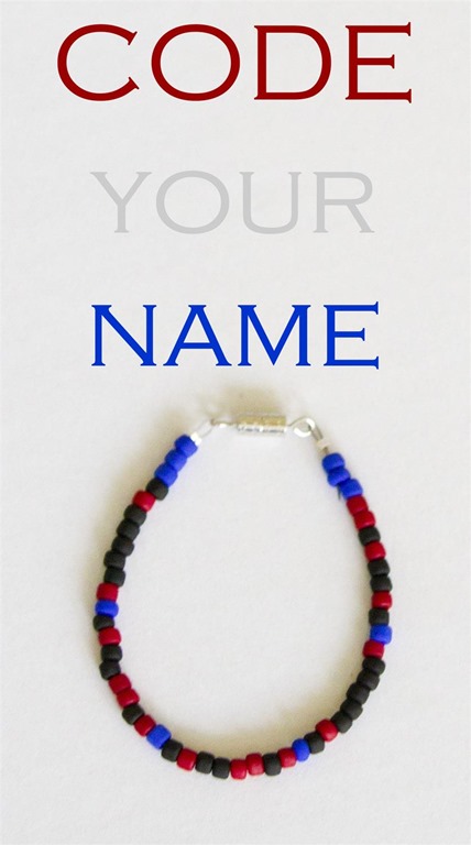 code your name on bracelet