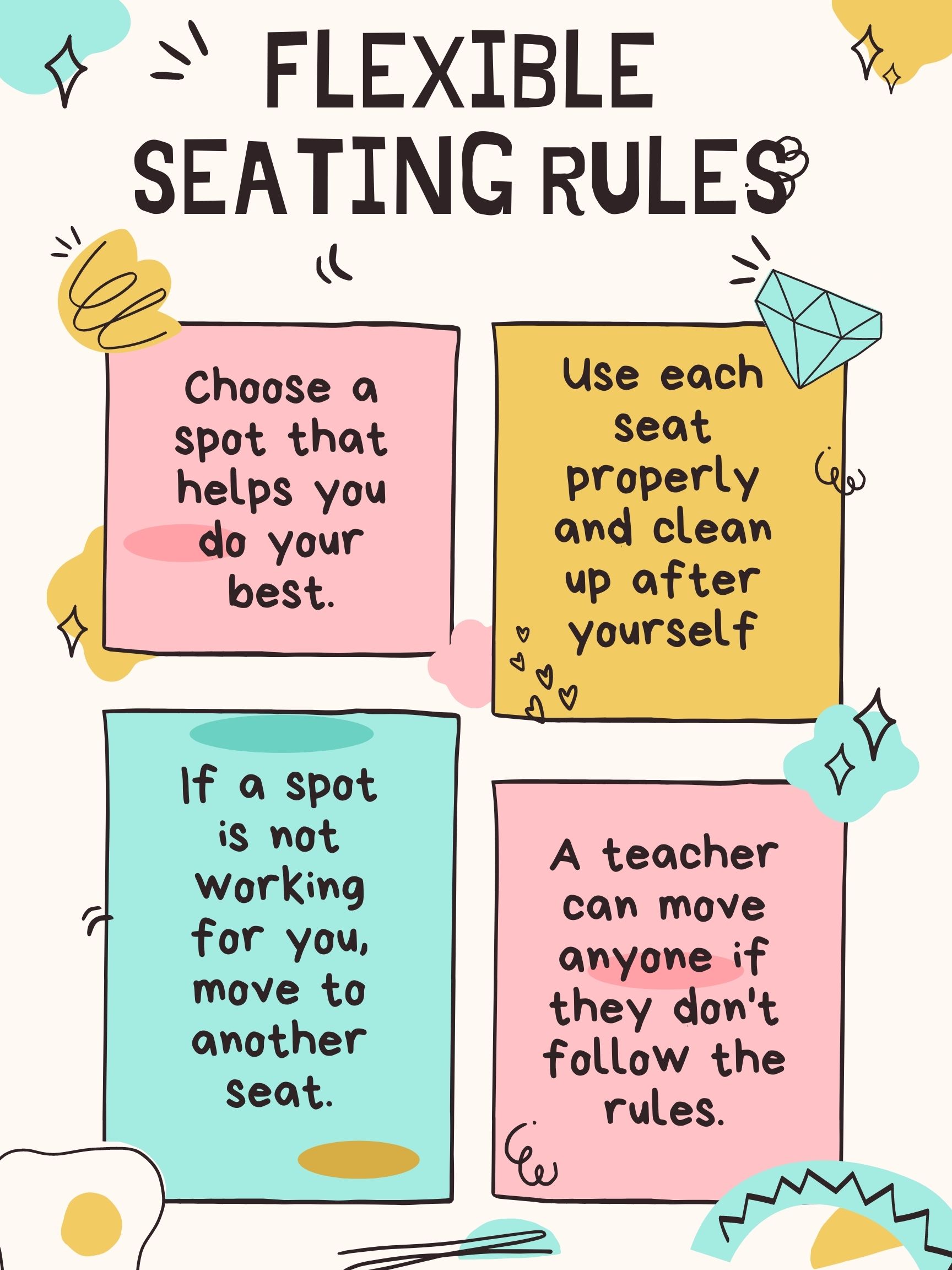 flexible seating rules poster
